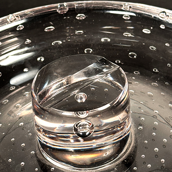 960s MCM Large Crystal Glass Control Bubble Ashtray