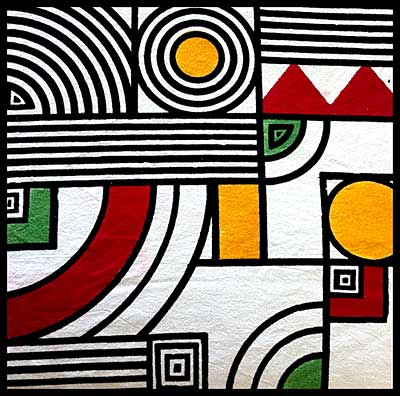 Geometric Block Print Bedspread Indian Cotton Fabric