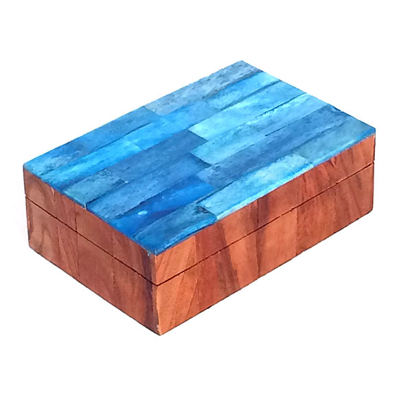 Turquoise Bone and Rosewood Clad Dresser Jewellery Box