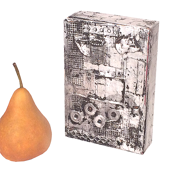 Folk Art Brutalist Silver Leaf Dresser Box