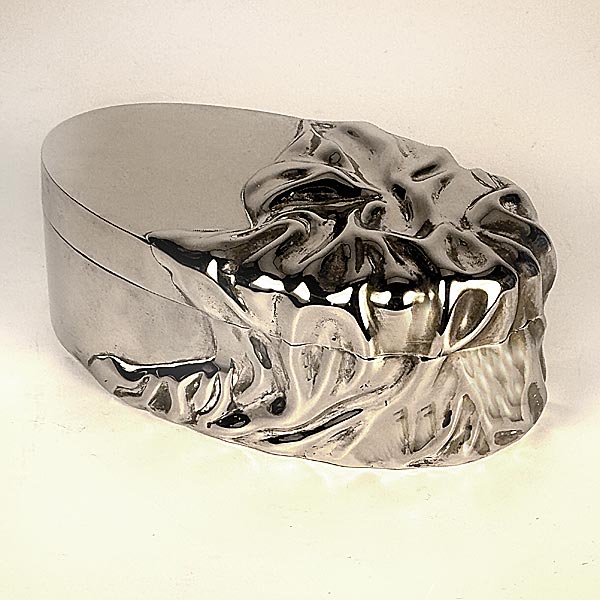 1980s Modernist Silver-Plated Dresser Box Godinger