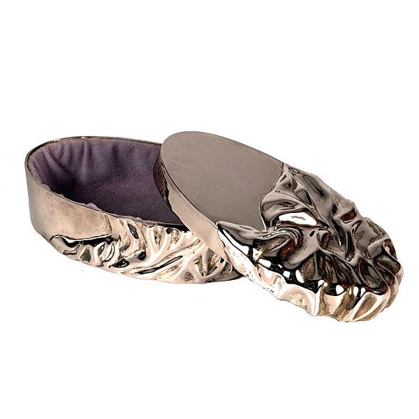 1980s Modernist Silver-Plated Dresser Box Godinger