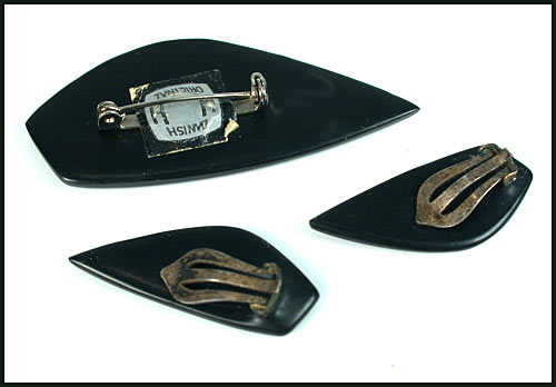 Danish Modern Modernist Brooch & Earring Set