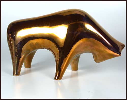 1950s Mid-Century Modern Bull Sculpture by Raymor