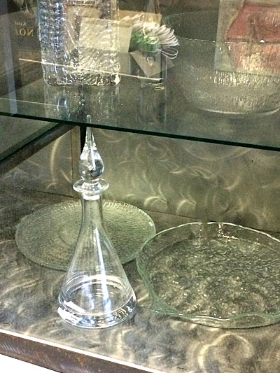 Cabinet, Sideboard, Credenza, Patterned Steel & Glass, 1990s Postmodern