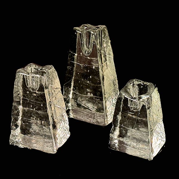 1990s Canada Ice Glass Candle Holders Wildcraft Studio