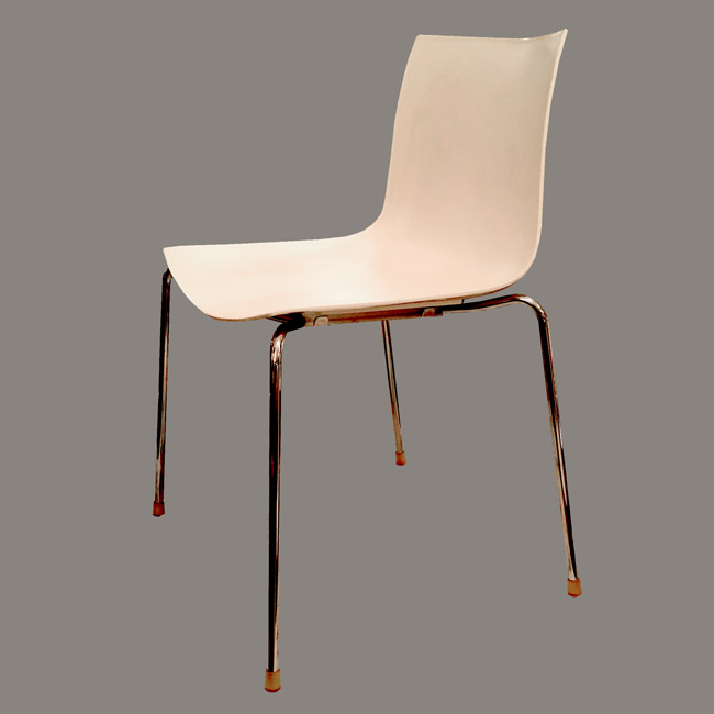 2000s Italy Arper White Stacking Chairs