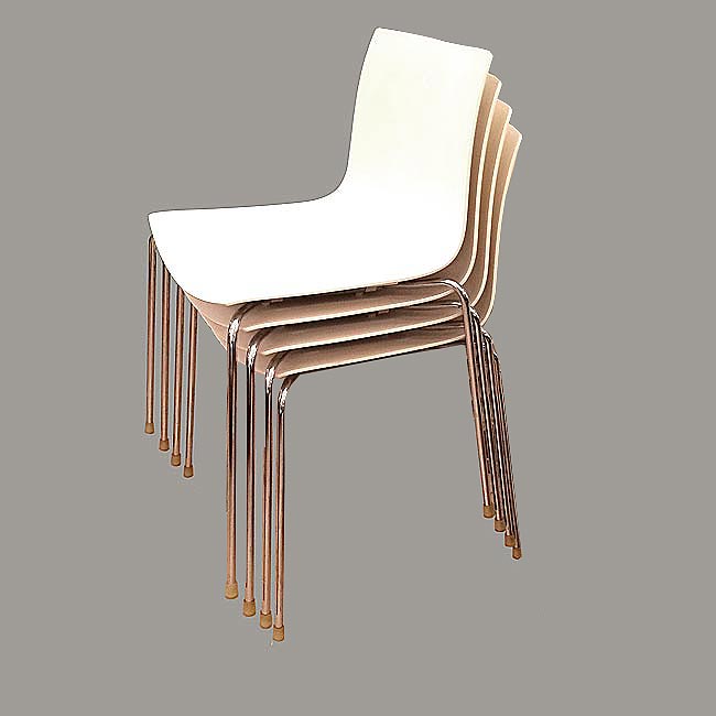 2000s Italy Arper White Stacking Chairs