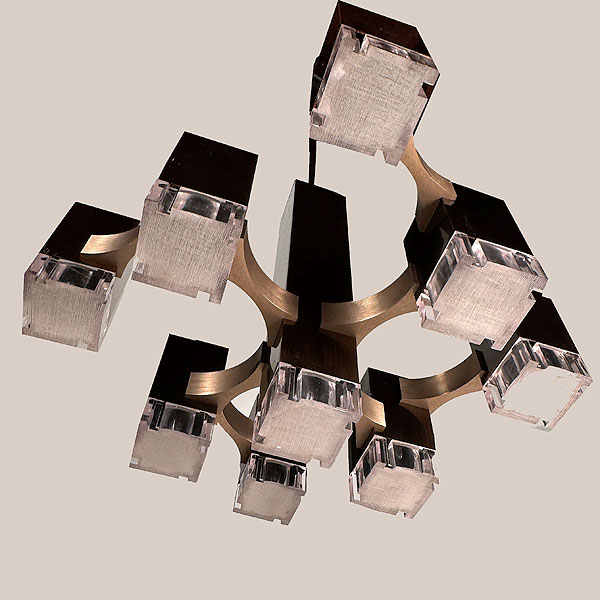 1960s Italy Cubic Chandelier by Gaetano Sciolari