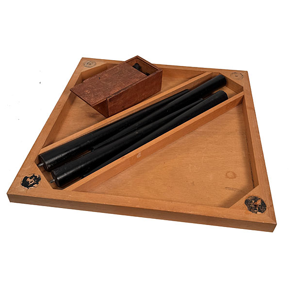 Vintage Chess Set with Wooden Games Table