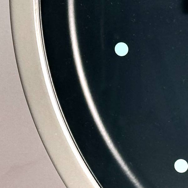 Wall Clock, Black Grey & Blue Metal Enamel, 1980s Postmodern