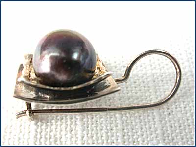 Black Pearl & Sterling Silver Earrings