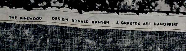 The Pinewood Fabric Handprint by Ronald Hansen for Grautex, Denmark