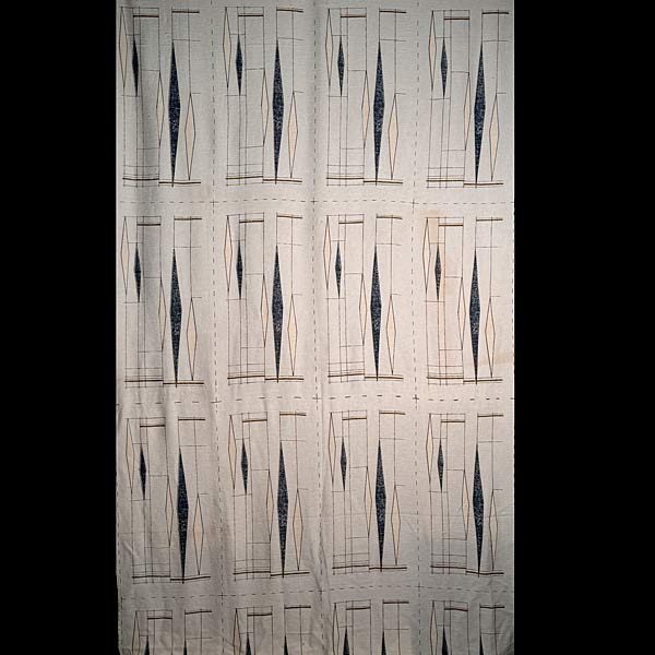 1950s Atomic Printed Rayon Fabric Vintage