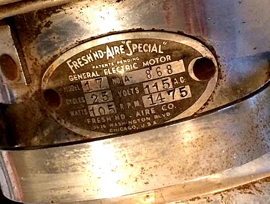 Fresh'nd-Aire Art Deco Industrial Floor Standing Fan