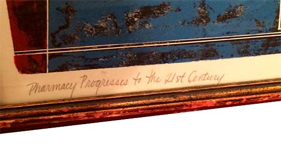 'Pharmacy Progresses To The 21st Century' lithograph by Hans Erni