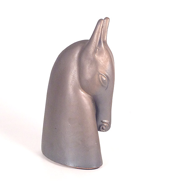 90s Anette Edmark Horse Head Bronze Glazed Pottery