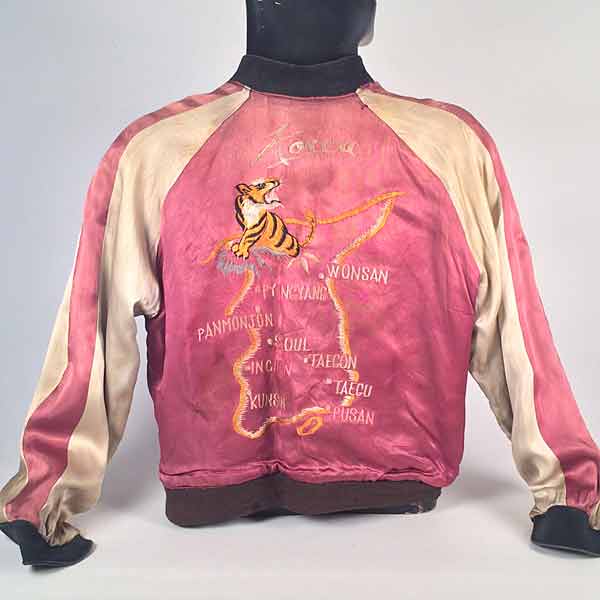 50s Wool & Satin Reversible Bomber Jacket Men's