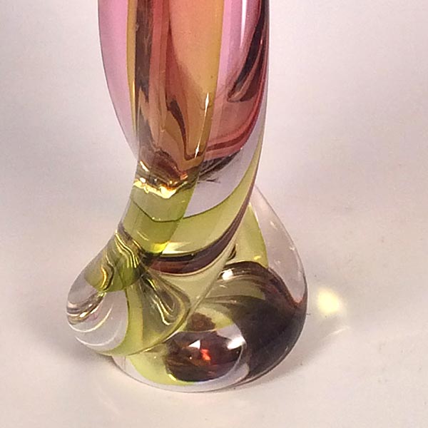 Art Glass Lamp, Val St. Lambert, Dual Colour Crystal, 1960s Belgium