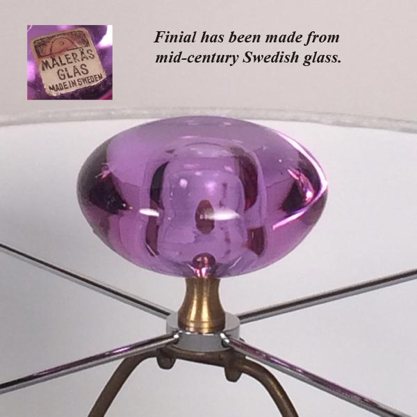 Art Glass Lamp, Val St. Lambert, Dual Colour Crystal, 1960s Belgium