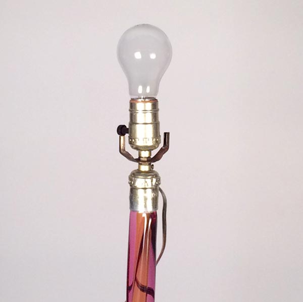 Art Glass Lamp, Val St. Lambert, Dual Colour Crystal, 1960s Belgium