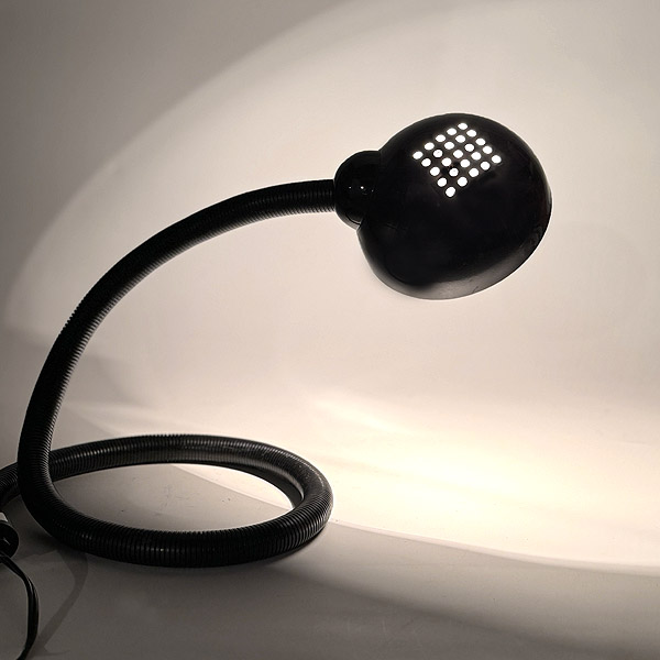 1980s Black Cobra Snake Desk Lamp