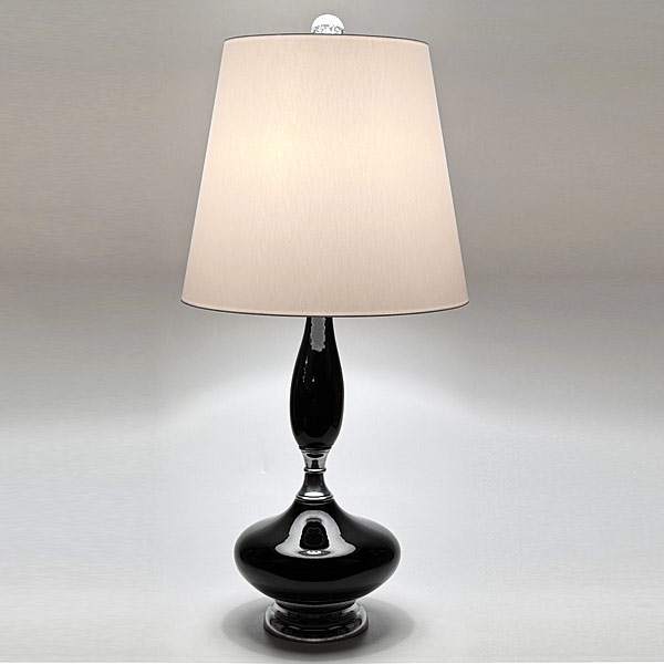 60s USA Laurel Genie Lamp Black Glaze Chrome Base