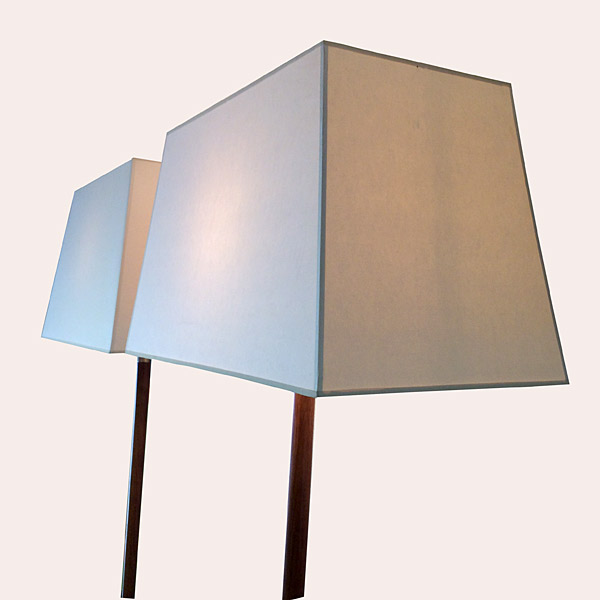 Floor Lamps Pair, Walnut & Brushed Steel By Laurel, 1960s USA