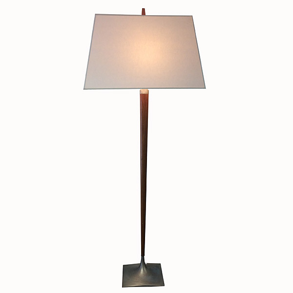 Floor Lamps Pair, Walnut & Brushed Steel By Laurel, 1960s USA