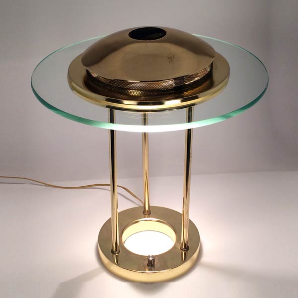 1980s USA Robert Sonneman for Kovacs Saturn Brass Table Lamp