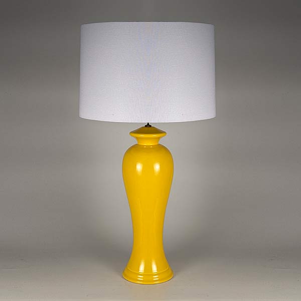1960s MCM Yellow Glazed Pottery Lamps
