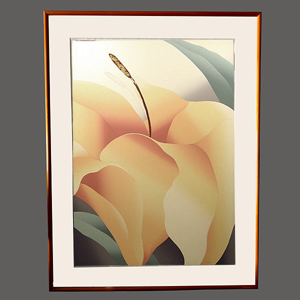 Lithograph of a Lily Flower, 'Last Waltz' by Nancy Dennison, Signed Silkscreen 1980s