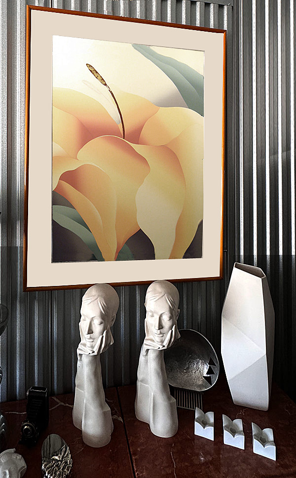 Lithograph of a Lily Flower, 'Last Waltz' by Nancy Dennison, Signed Silkscreen 1980s