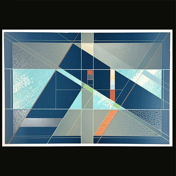 80s Postmodern Lithograph Vectors Pencil Signed D. Muny Numbered 117/205