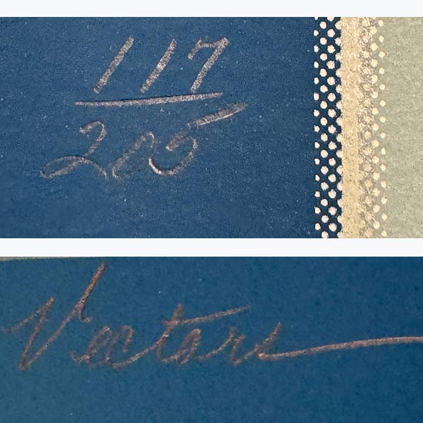 80s Postmodern Lithograph Vectors Pencil Signed D. Muny Numbered 117/205