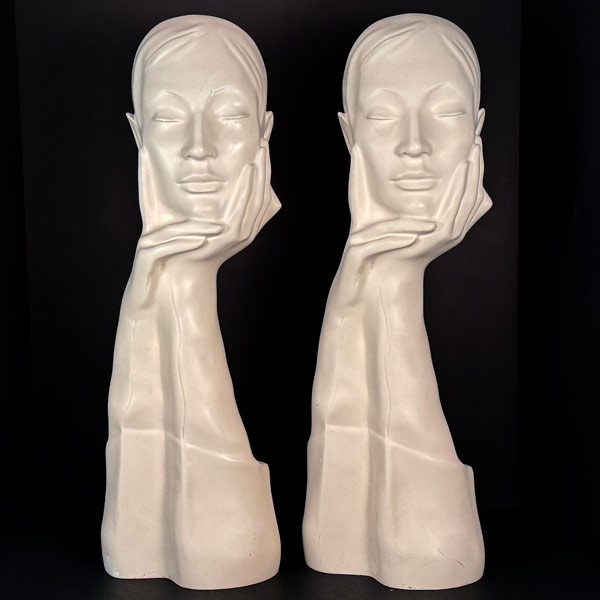 Mannequin Duo For Hats & Sunglasses, YSL, Vintage 1980s