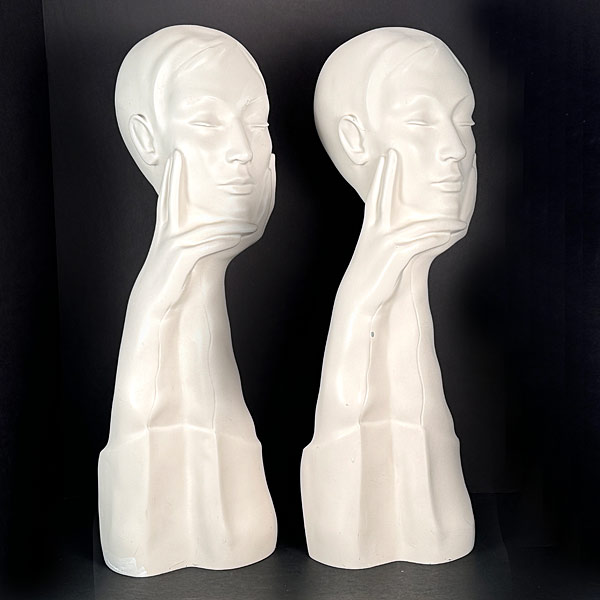 Mannequin Duo For Hats & Sunglasses, YSL, Vintage 1980s