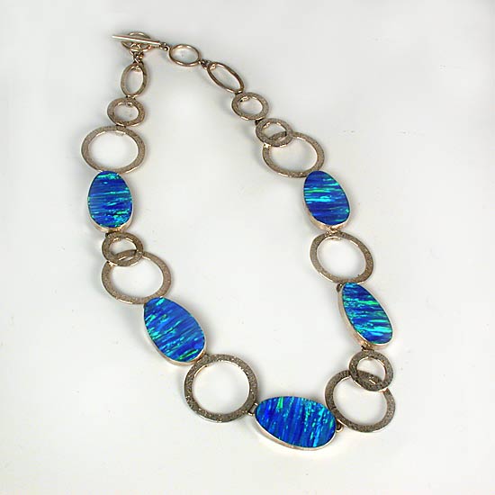 Sterling Silver Australian Opal Necklace