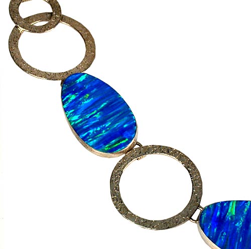 Sterling Silver Australian Opal Necklace