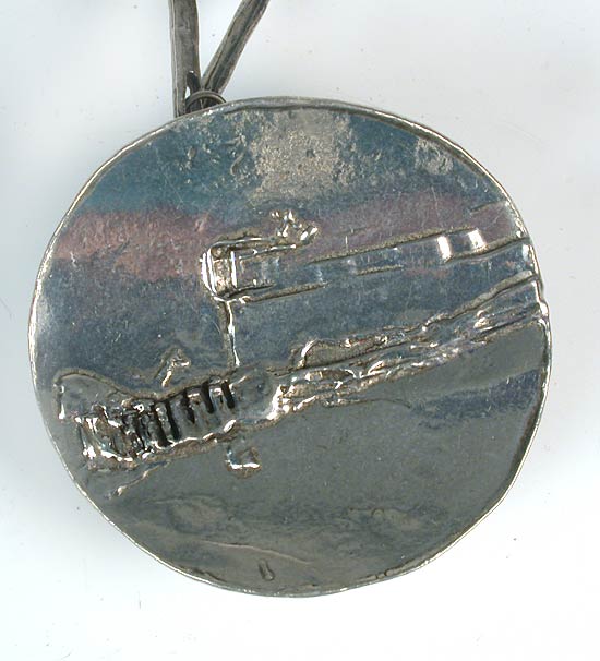 Modernist Gilded Pewter Necklace by Anne-Marie Chagnon