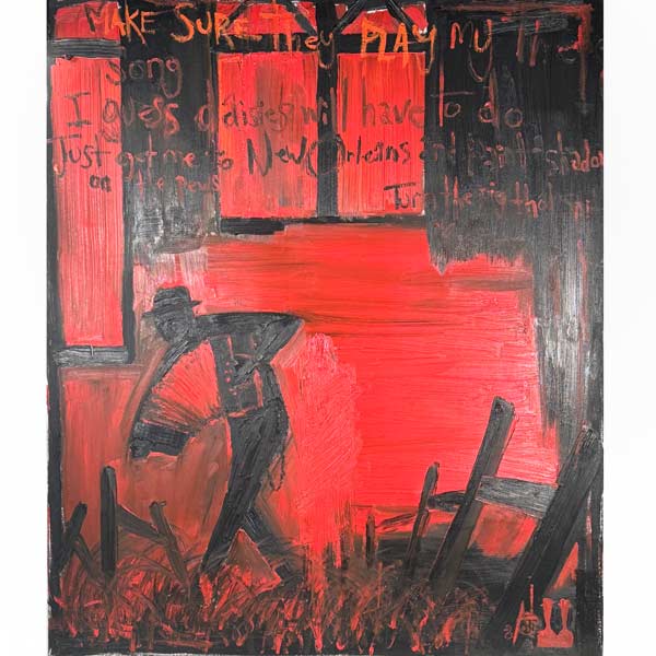 Oil Painting Tom Waits Tango Till You're Sore Black and Red