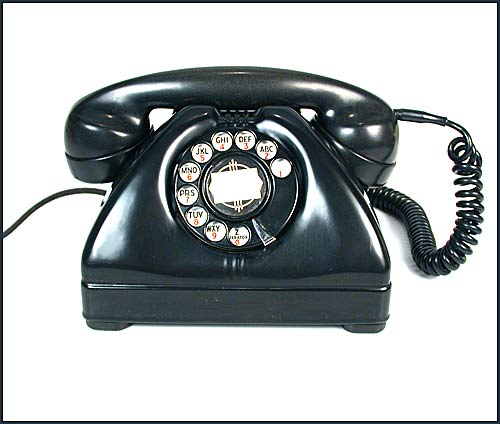 Art Deco Black Rotary Dial Telephone