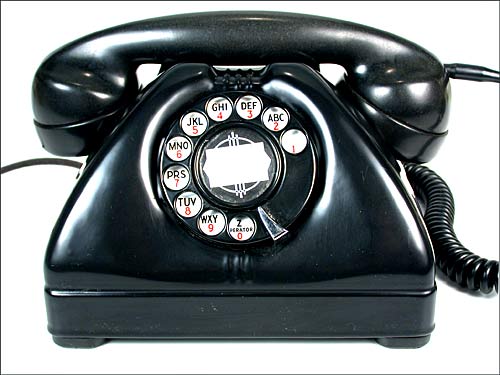 Art Deco Black Rotary Dial Telephone