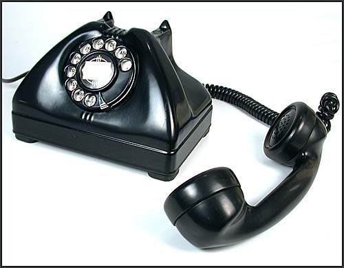 Art Deco Black Rotary Dial Telephone