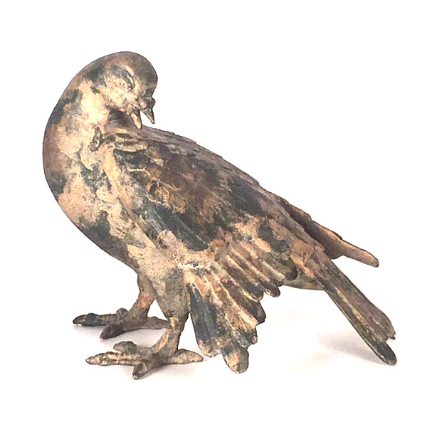 20th Century Japanese Cast Bronze Sculptures Pigeons