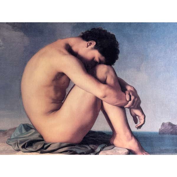 Hippolyte Flandrin - Portrait by the Sea Framed Louvre Poster 1980s