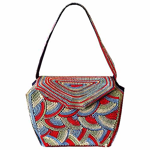 1930s Art Deco Jewel Tone Corde Purse Handbag