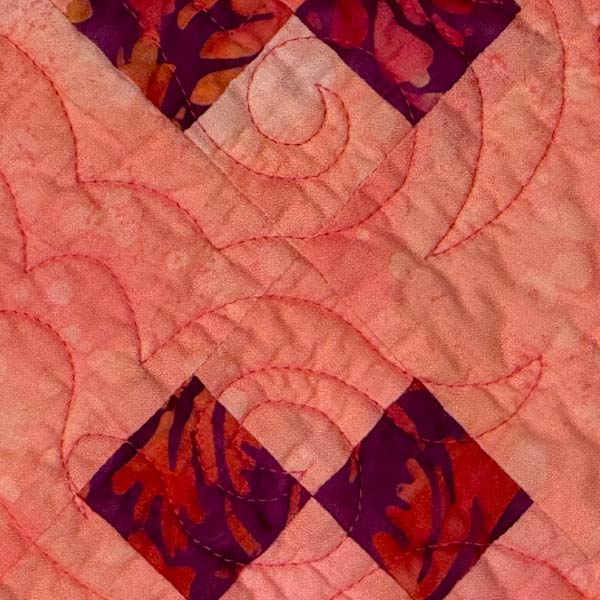 Jewel Toned Vintage Cotton Quilt Finely Pieced