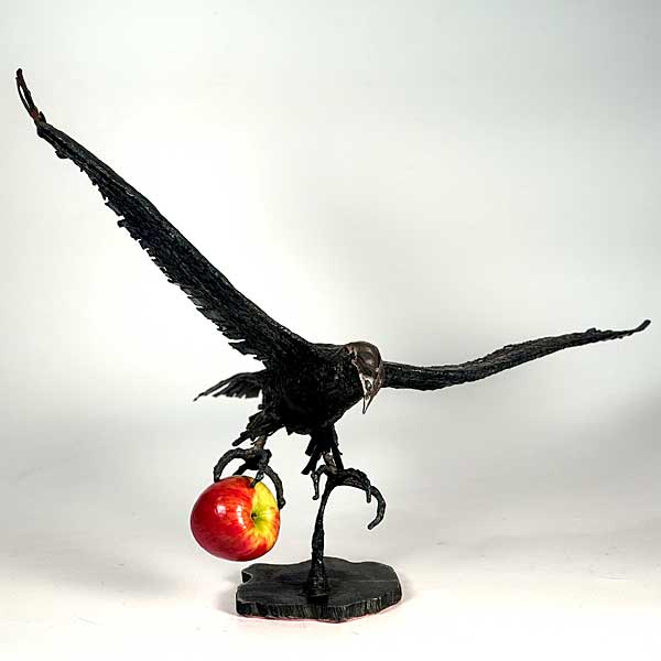 1970s Canada Brutalist Steel Sculpture Hawk Raptor