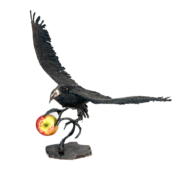 1970s Canada Brutalist Steel Sculpture Hawk Raptor